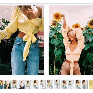 Verge Girl VG feminine appeal tie top in lemon